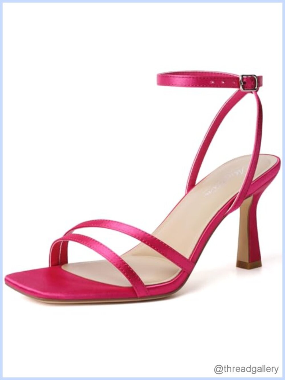 Strappy Lace Up High Heeled Sandals Square Open Toe Stiletto Heels for Prom